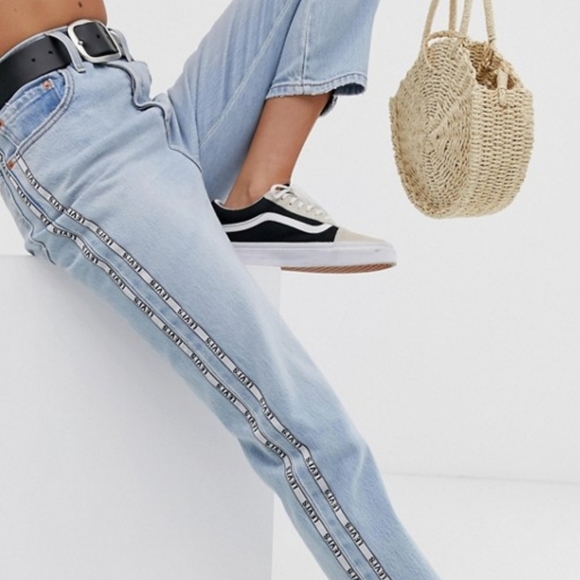 Levi's 501 High Rise Straight Cropped Jeans Logo - Picture 2 of 8